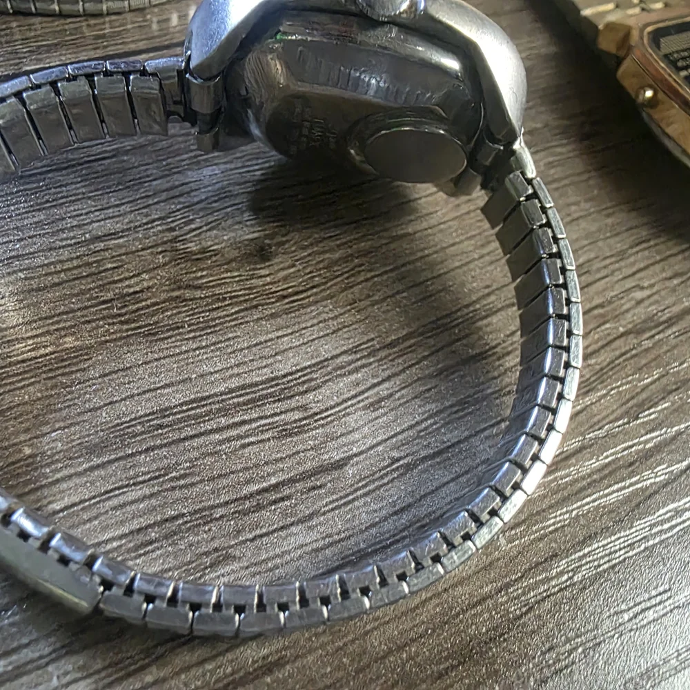 Adolfo Silver Watch with Crystal Accents